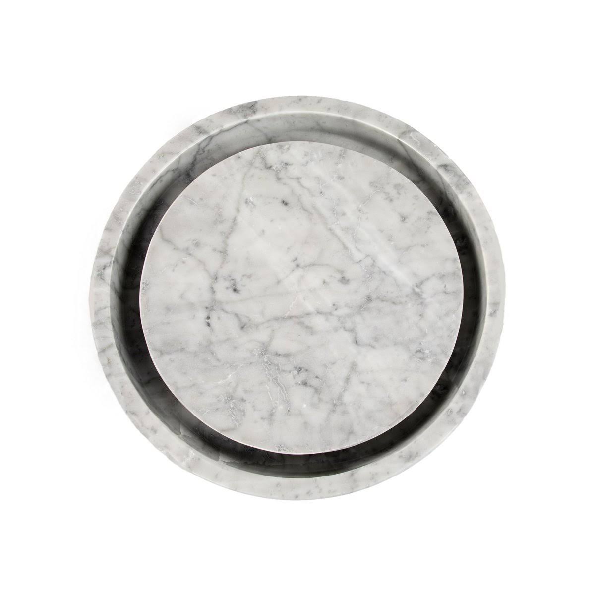Round Infinity Pool Sink Carrara Marble J40314
