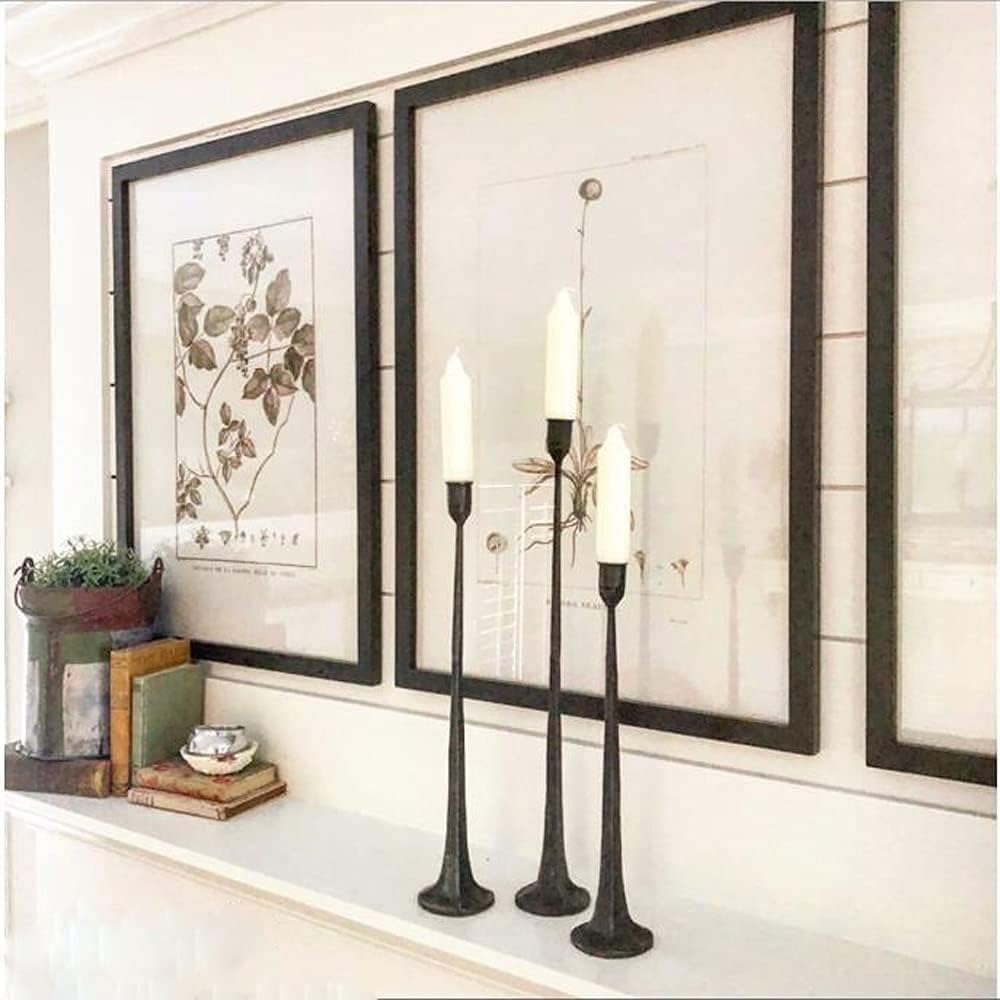 Set of 3 Cast Iron Candle Holders V9041