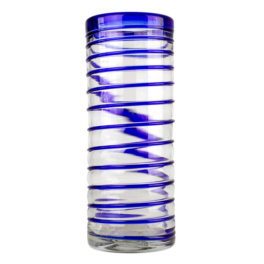 Cobalt Spiral Highball Glasses Set of 6 W591067