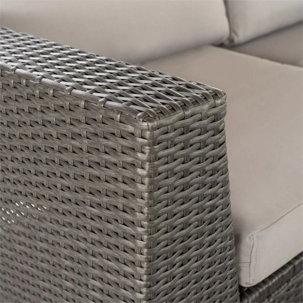 Grey Wicker Sectional with Aluminum Frame K18683