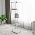 White Glass Display Cabinet with 4 Shelves S452854