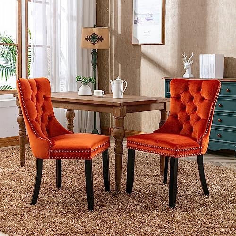 Velvet Dining Chair with Button Back B57226