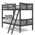 Gray Solid Hardwood Twin Bunk Bed with Ladder and Safety Rail U434