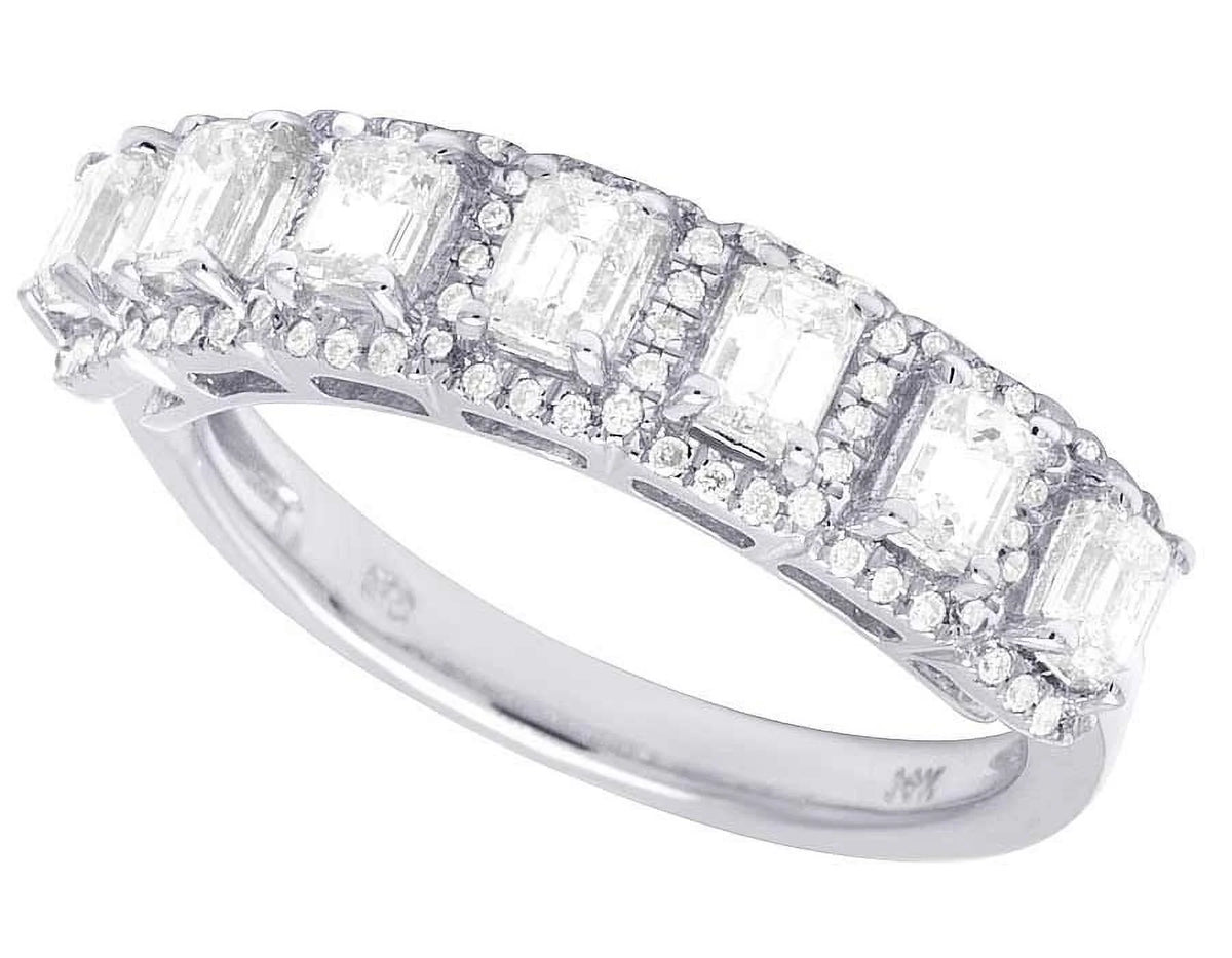 14K White Gold Diamond Emerald Solitaire Ring 1.25 Ct 5MM I8267