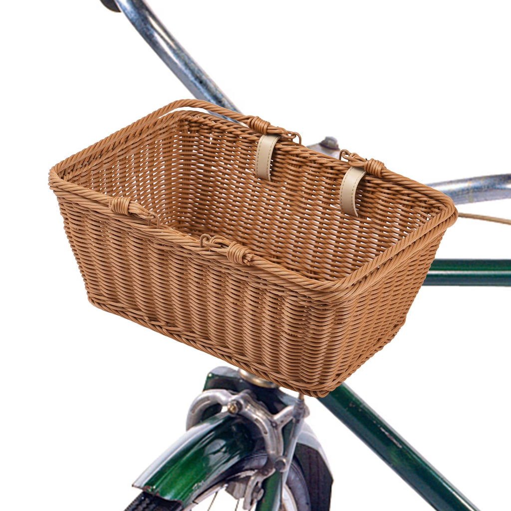 Hand-Woven Wicker Bicycle Basket D4725
