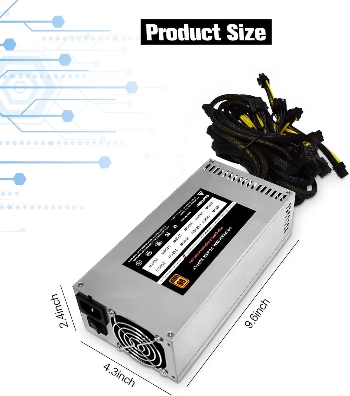 2500W 2U Single Channel Mining Rig PSU Y552
