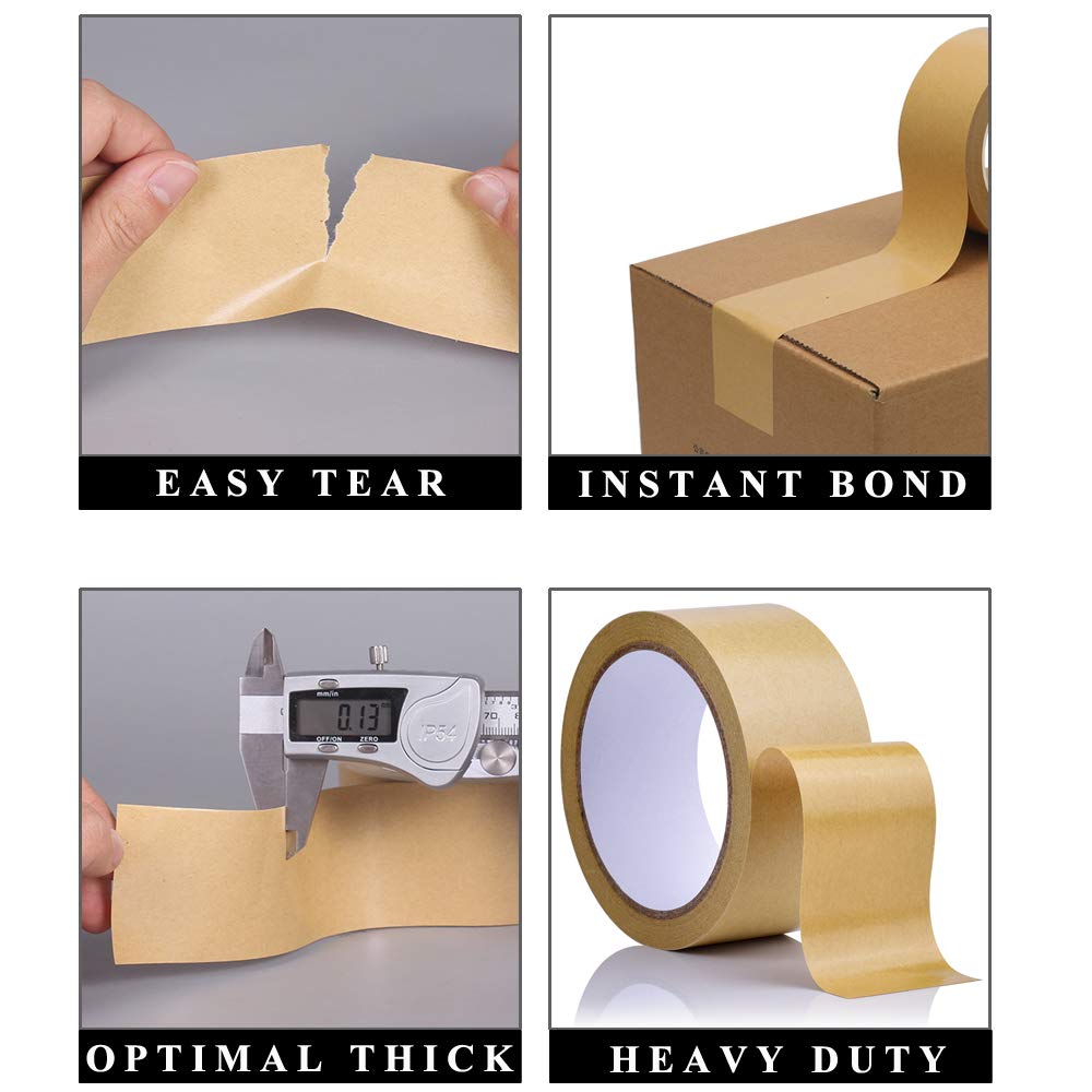 Kraft Paper Gummed Tape 3” x 165 Ft Brown Pack of 2 L598