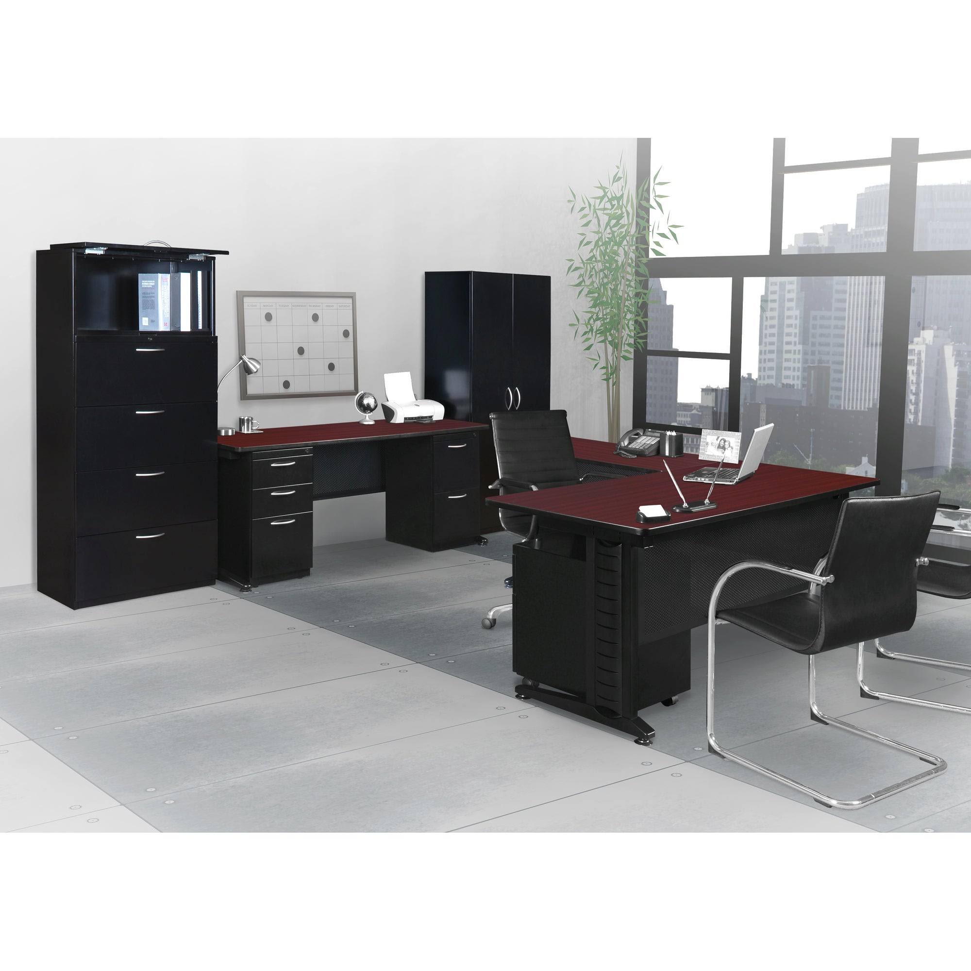 Mahogany L-Desk Shell with Return C2304