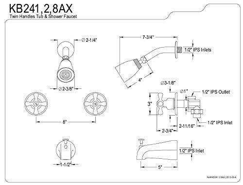Satin Nickel Two Handle Tub and Shower Faucet W18985