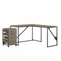 Restored Gray Desk with Filing Cabinet Set K42293