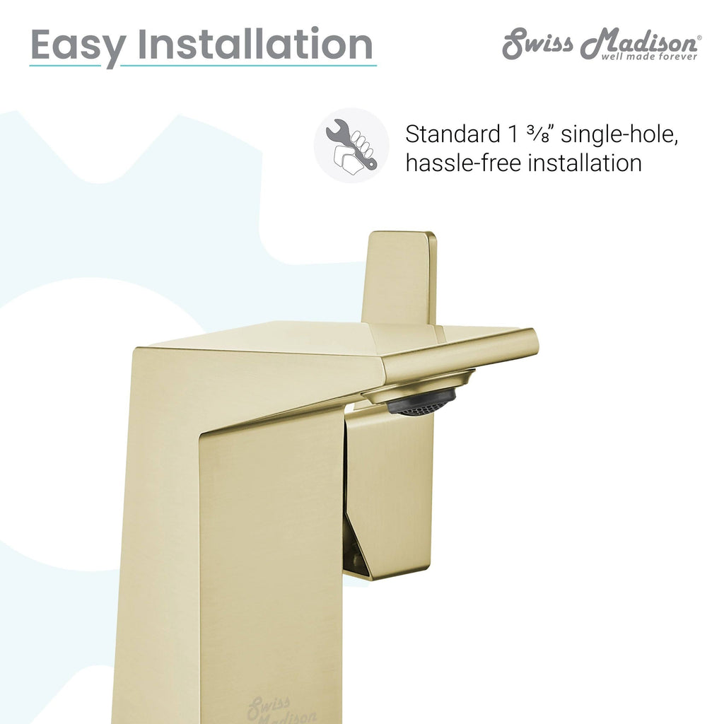 Brushed Nickel Single Hole Bathroom Faucet F198307