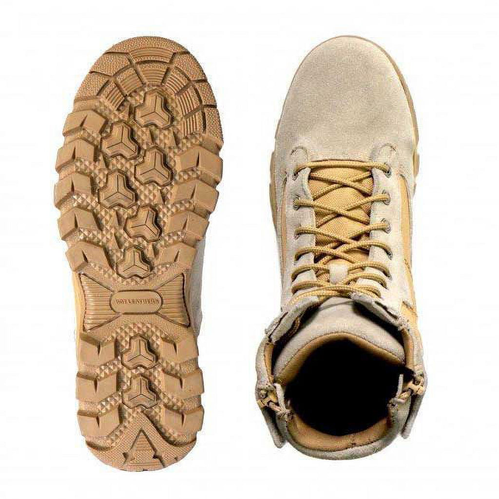 Tan Leather Lace Up Boots with Zippers I46912