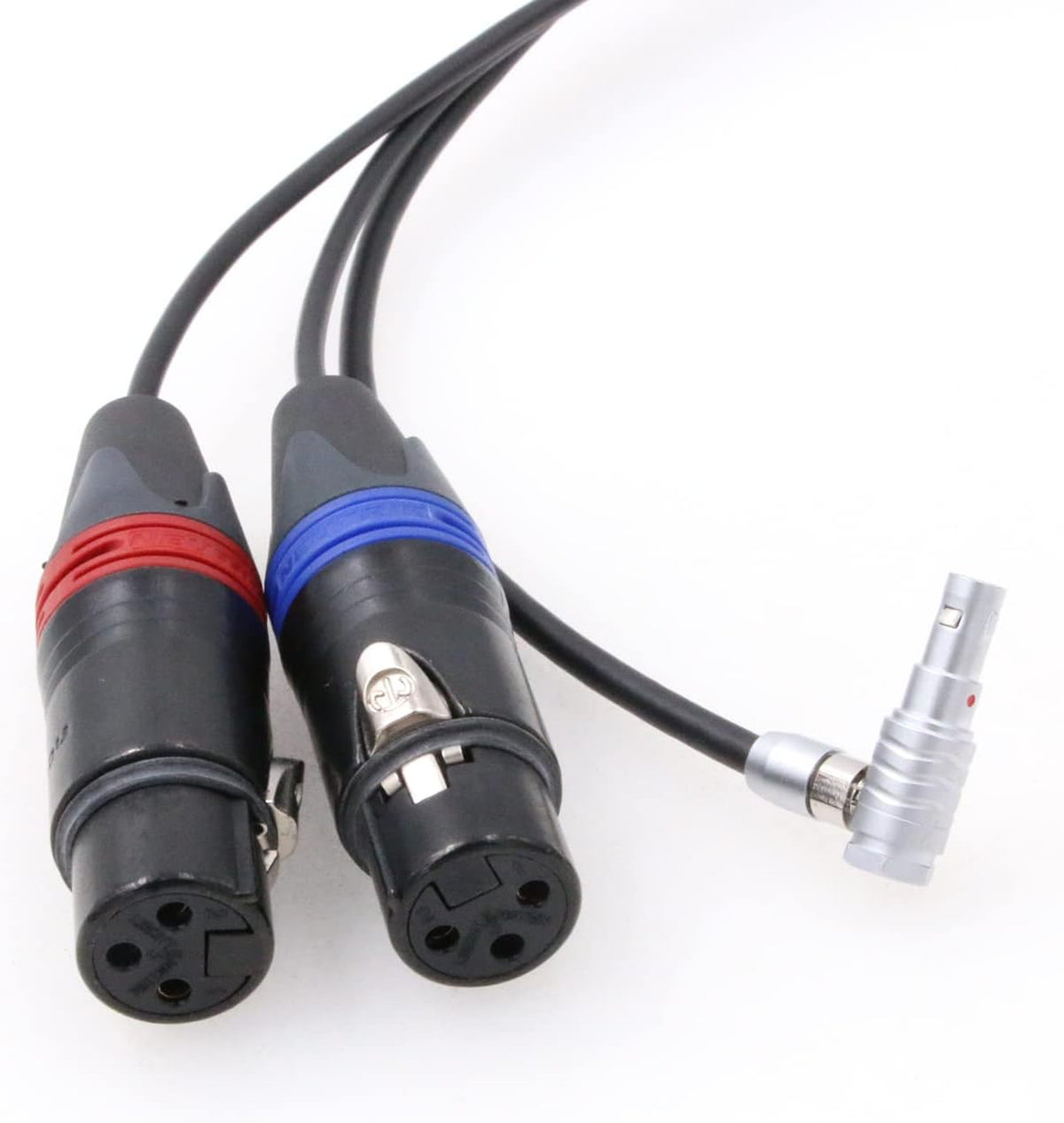 Dual 3-Pin XLR Female to 5 Pin Right Angle Audio Input Cable U619