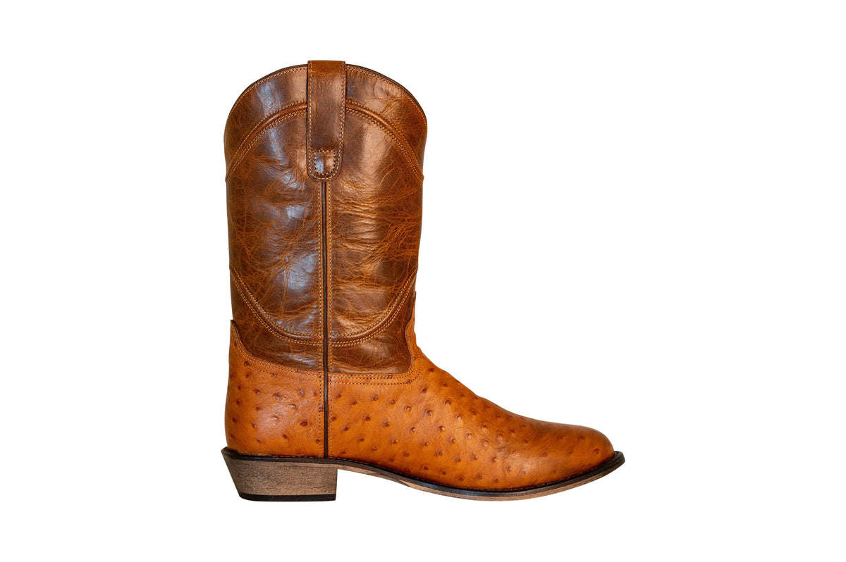 Tan Wide Round Toe Western Boot Y25668