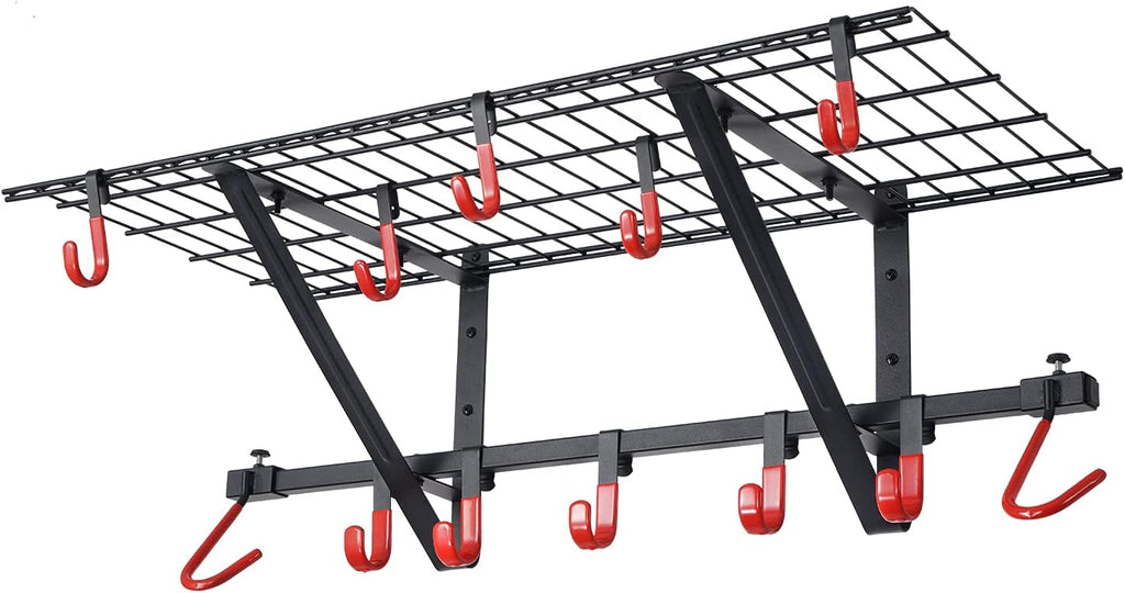 Garage Wall Shelving with Vertical Bike Hanger, Powder Coated Steel S16798