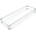 Rectangular Tempered Glass Fire Pit Wind Guard with Aluminum Corner Bracket W388285