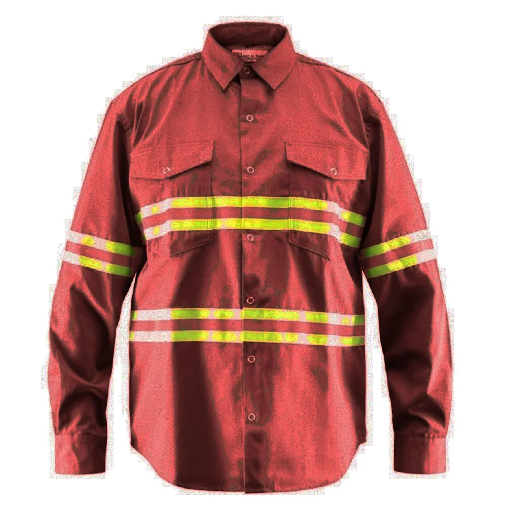 Maroon High Visibility Reflective Safety Work Shirts H8511