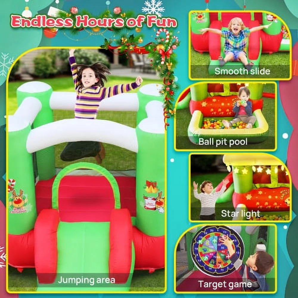 Inflatable Bouncer with Blower, 80" x 91" Play Area, 55" Tall W560