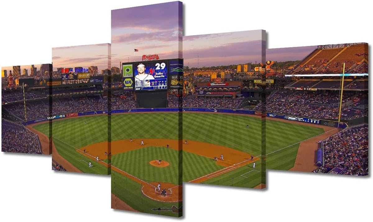 5 Pieces Canvas Art Wall Decor Baseball Stadium Pictures Paintings Posters Prints Stretched Ready to Hang - 50" Wx24 H Pack of 2 T766870