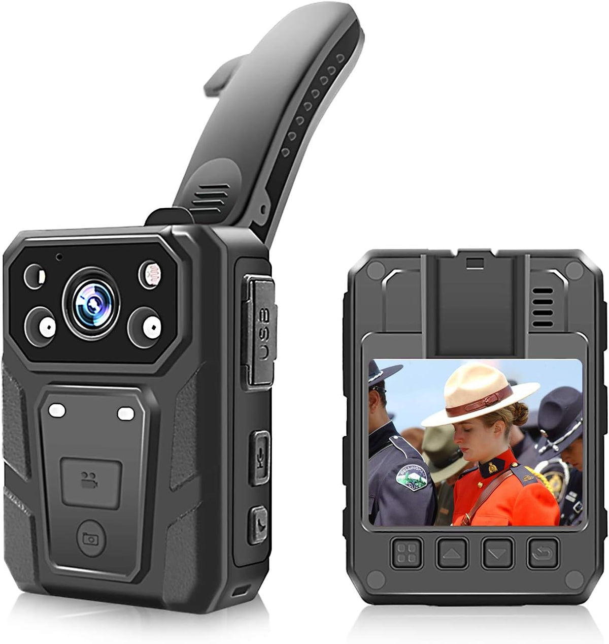 1296P HD Waterproof Body Camera with 2 Inch Display, IR Night Vision, 64GB Memory R8656