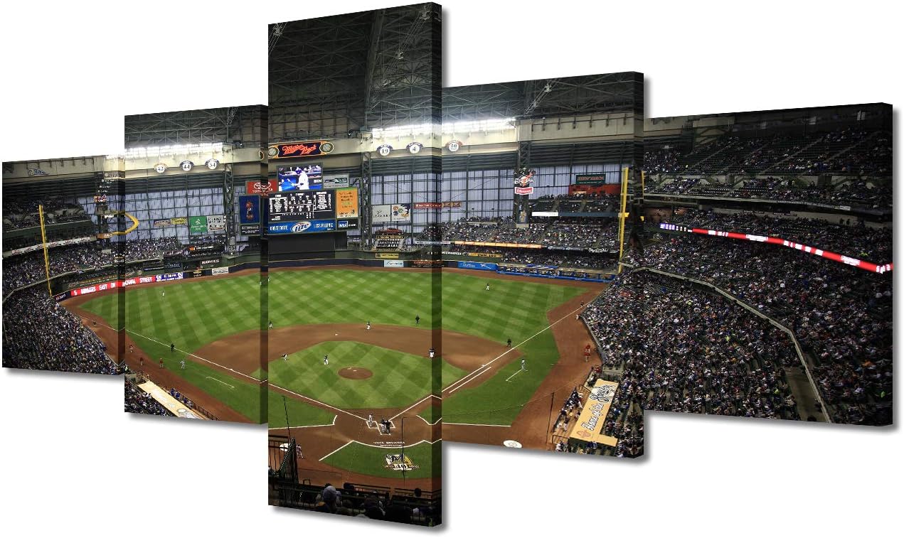 5 Pieces Canvas Art Wall Decor Baseball Stadium Pictures Paintings Posters Prints Stretched Ready to Hang - 50" Wx24 H Pack of 2 T766870