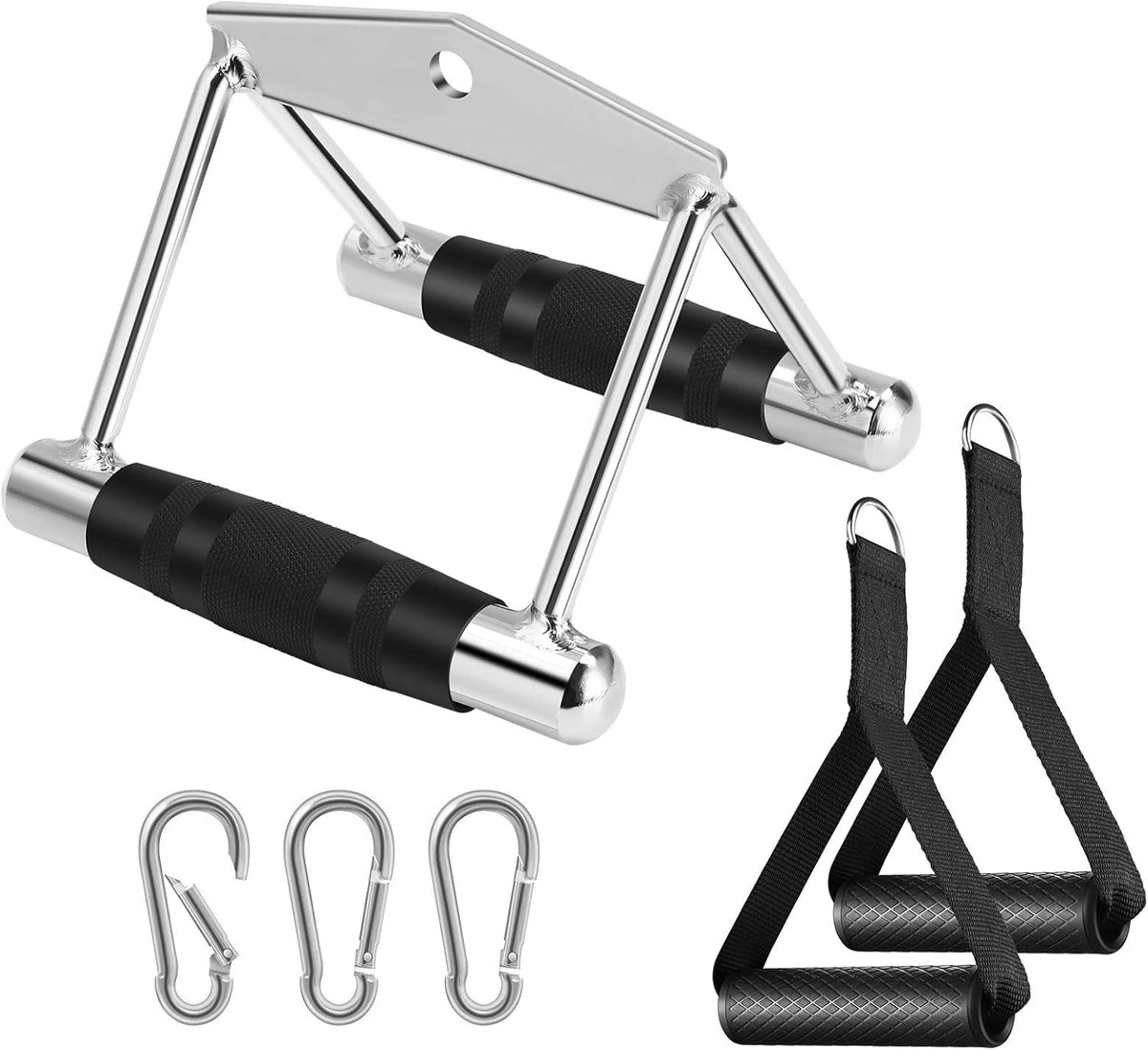 Gym Cable Attachments Double D Row Handles Tricep Rope V Shaped Bar Rotating Straight Bar L9669