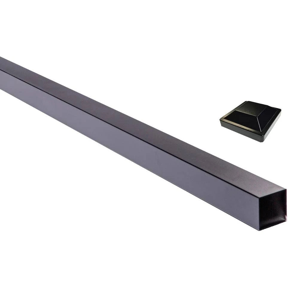 Black Aluminum Universal Fence Post W392793