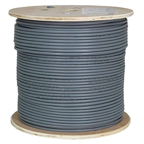 Cat6a 10g UTP 23AWG Solid Bare Copper PVC 1000ft Gray Bulk Ethernet Cable W982457