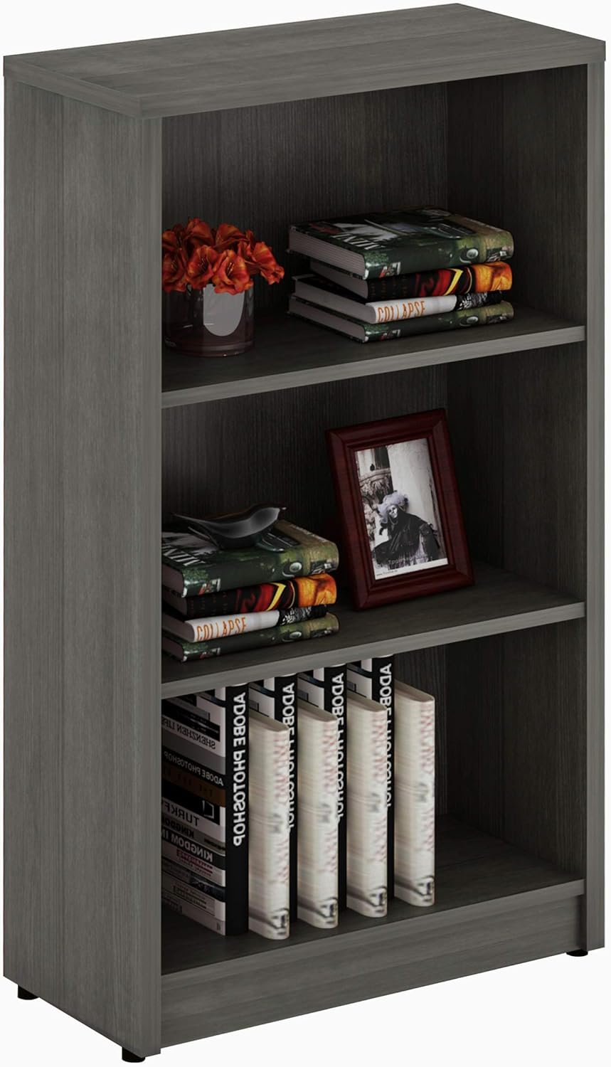 Mahogany 4 Shelf Wood Bookcase J931