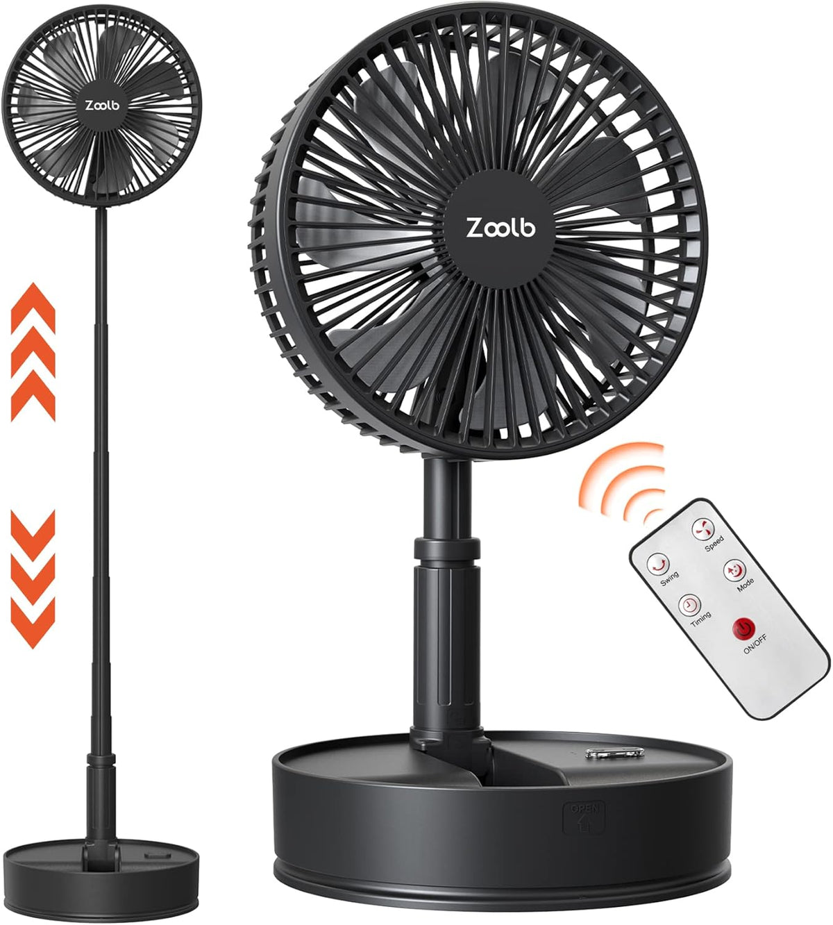 7200mAh Rechargeable Oscillating Fan with Remote Control K6822