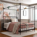 Queen Size Black Metal Canopy Bed Frame P9457