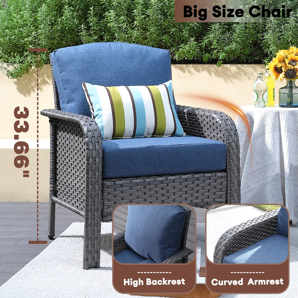 4 Pieces Outdoor Wicker Sectional Couch with Cushions V959
