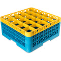 25 Compartment Yellow Glass Rack with 3 Extenders S7409