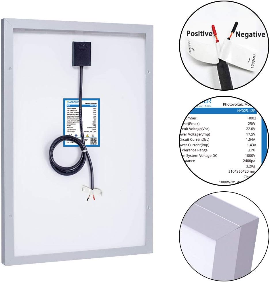 12V 25W 5A Polycrystalline Solar Panel & Charge Controller with USB 5V Output Z534