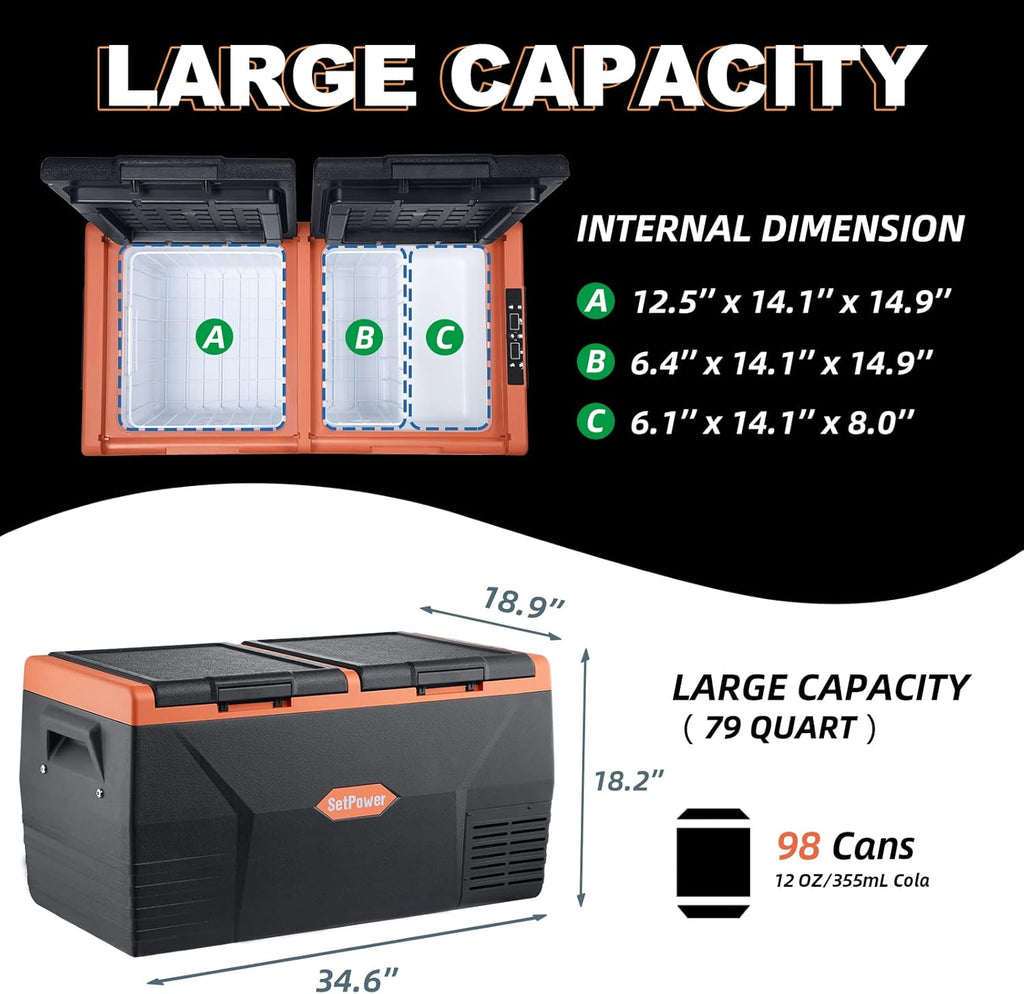 12 Volt Dual Zone Portable Refrigerator D2713