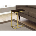 Cappuccino Accent Table with Gold Metal, Dark Brown E89465