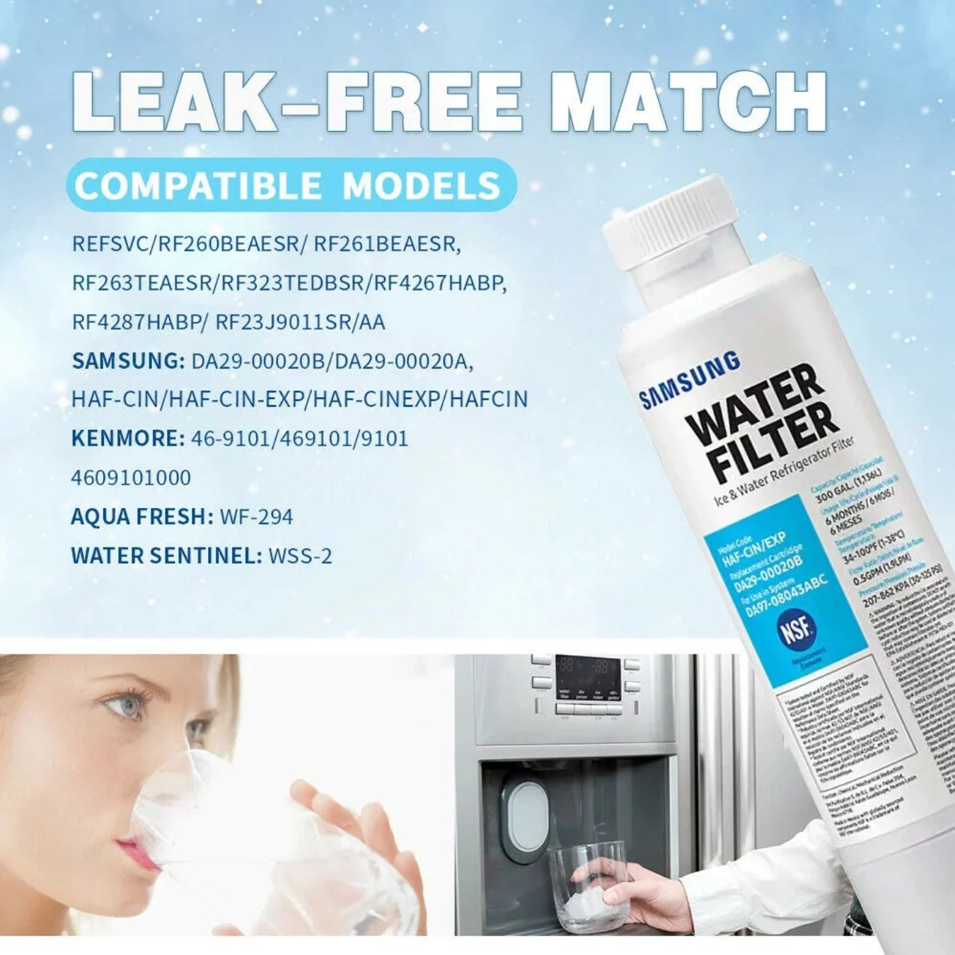 6 Pack Refrigerator Water Filter Q640