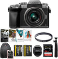 Silver LUMIX G7 Camera with 14-42mm Lens, 64GB SD Card Bundle B180178