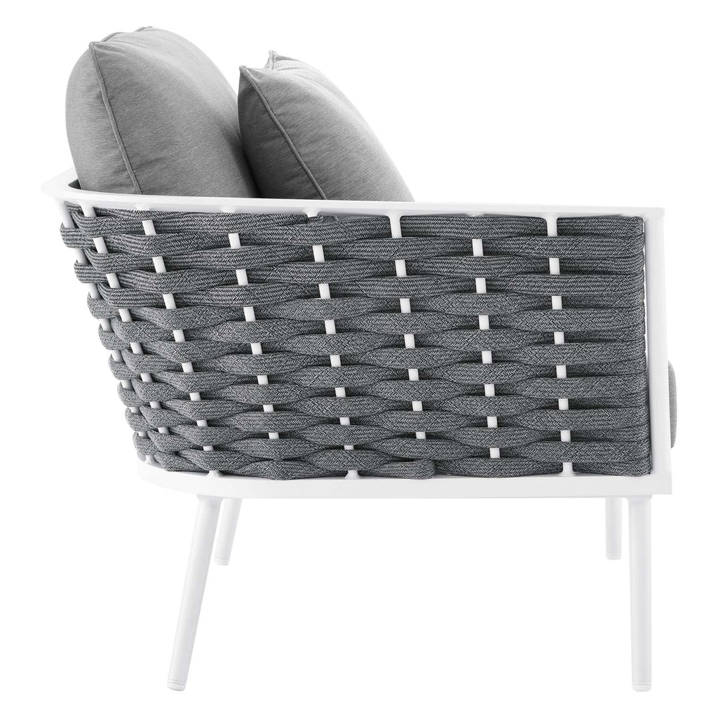 9 Piece White Gray Aluminum Outdoor Sectional Sofa Set H43153