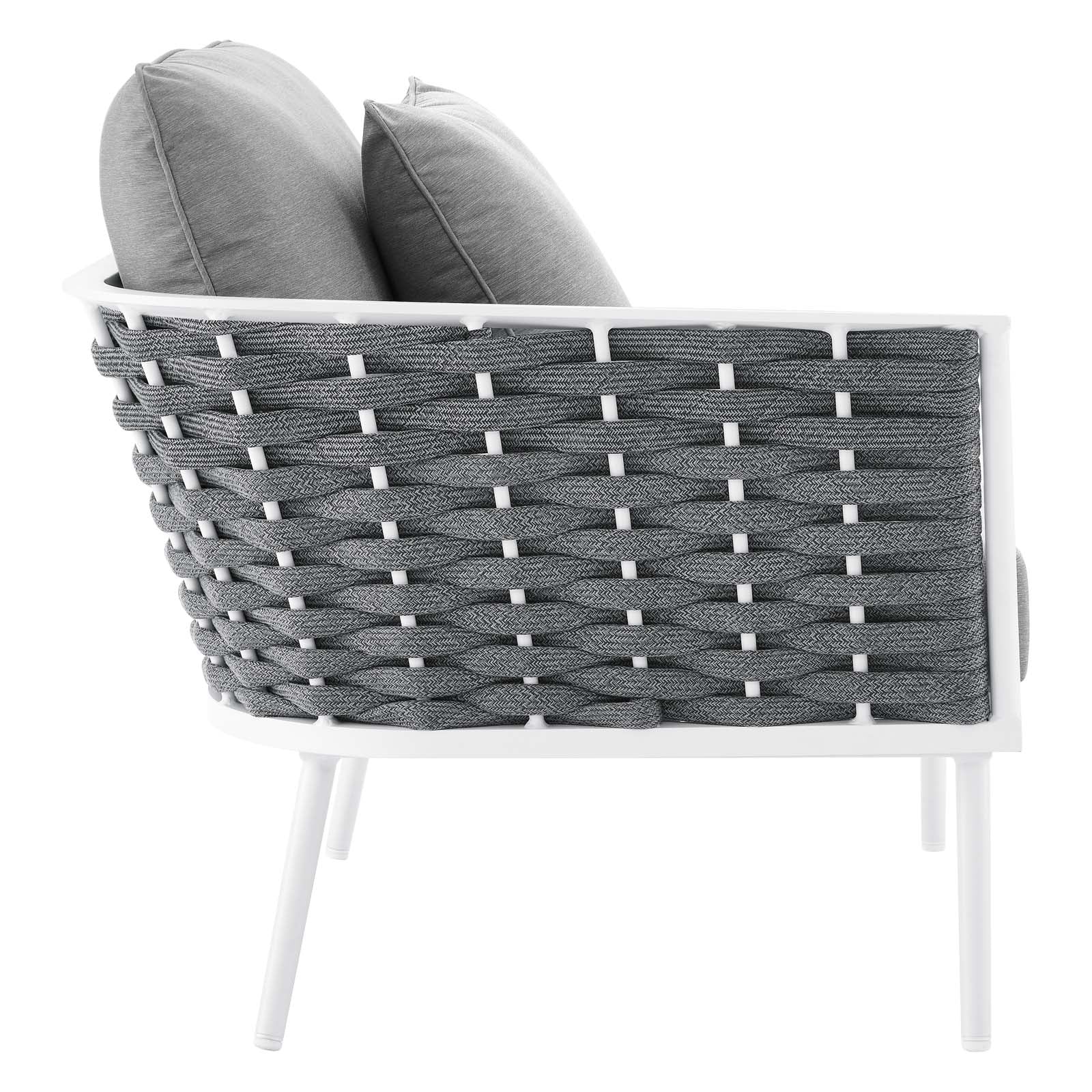 9 Piece White Gray Aluminum Outdoor Sectional Sofa Set H43153