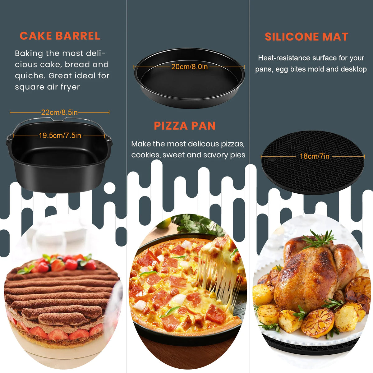 Black Air Fryer Accessories Set H2889