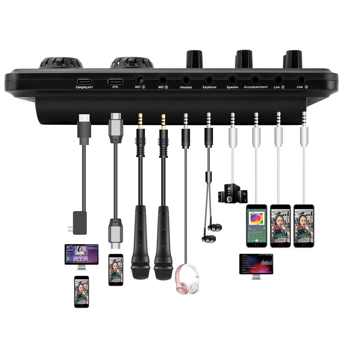 Audio Mixer with Voice Changer and LED Lights O197619