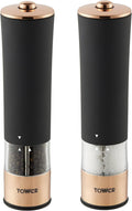 Stainless Steel Electric Salt and Pepper Mill, Rose Gold and Black V1458