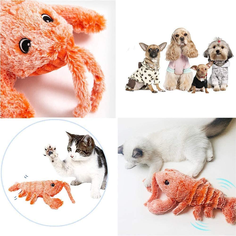 Flopping Lobster Cat Toy with Catnip Bag, Plush Interactive Cat Toys P6631