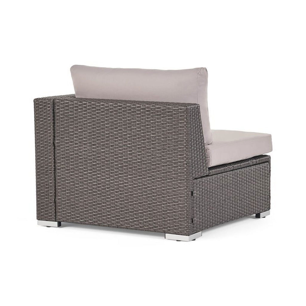 Grey Wicker Sectional with Aluminum Frame K18683