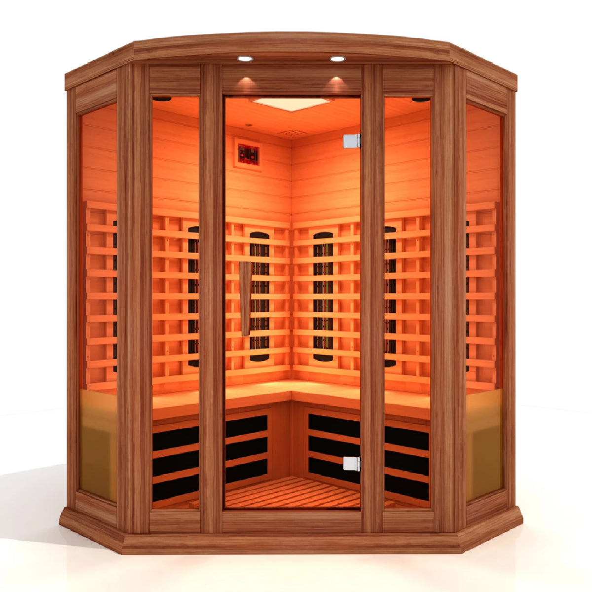 3-Person Corner FAR Infrared Sauna (Canadian Red Cedar) K155