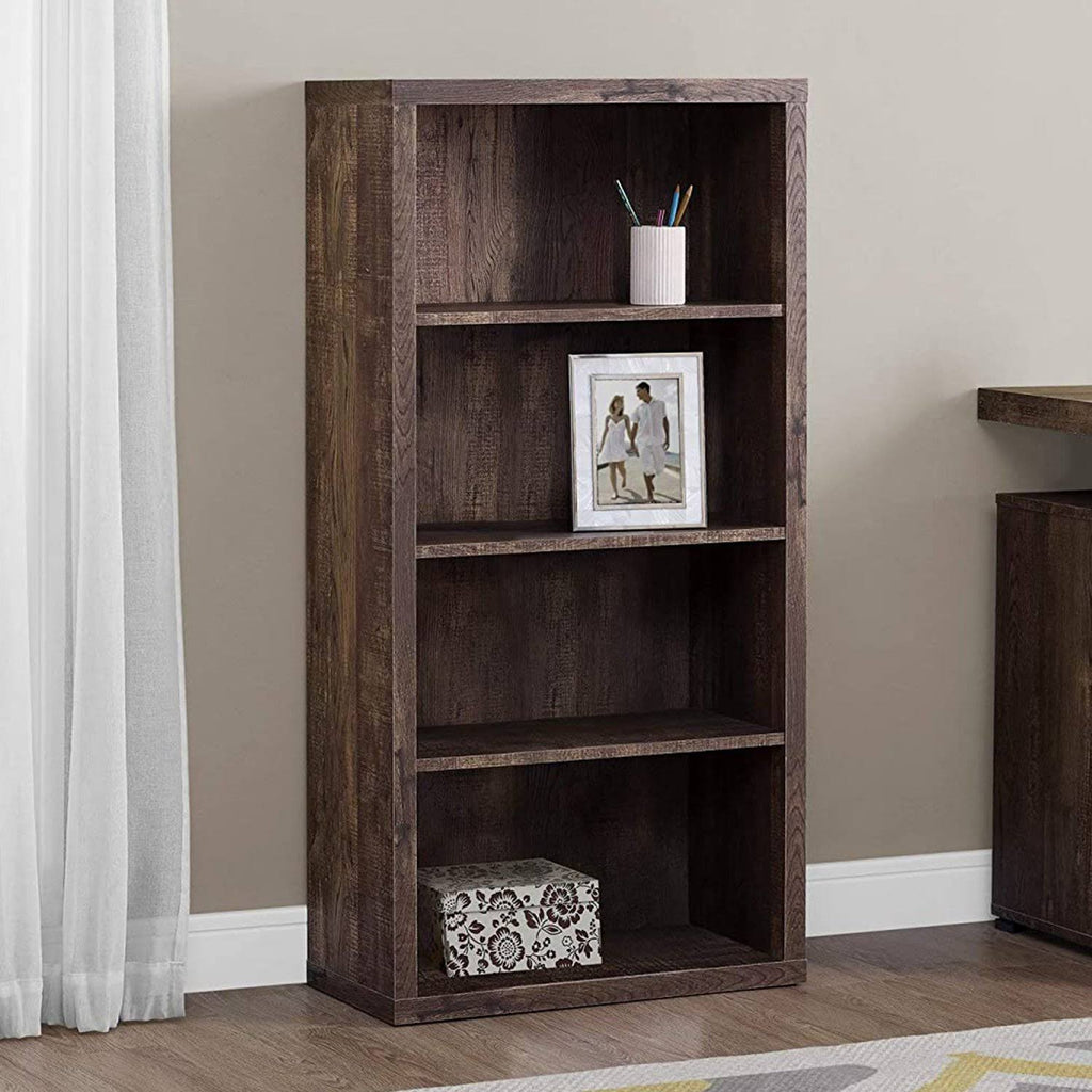 Brown Particle Board Adjustable Shelves Bookshelf U68735