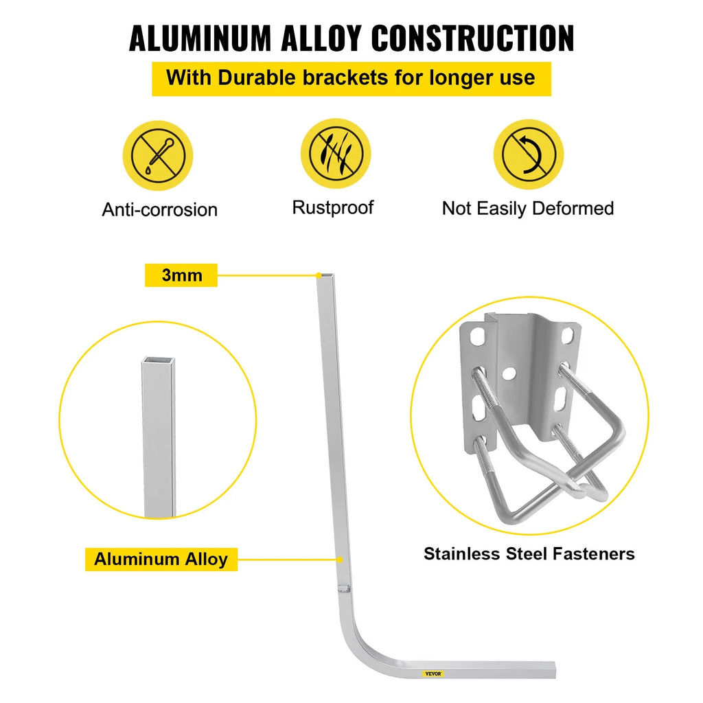 Boat Trailer Guide-on, 46", One Pair Aluminum, Adjustable Width, Complete Mounting Accessories Q87260