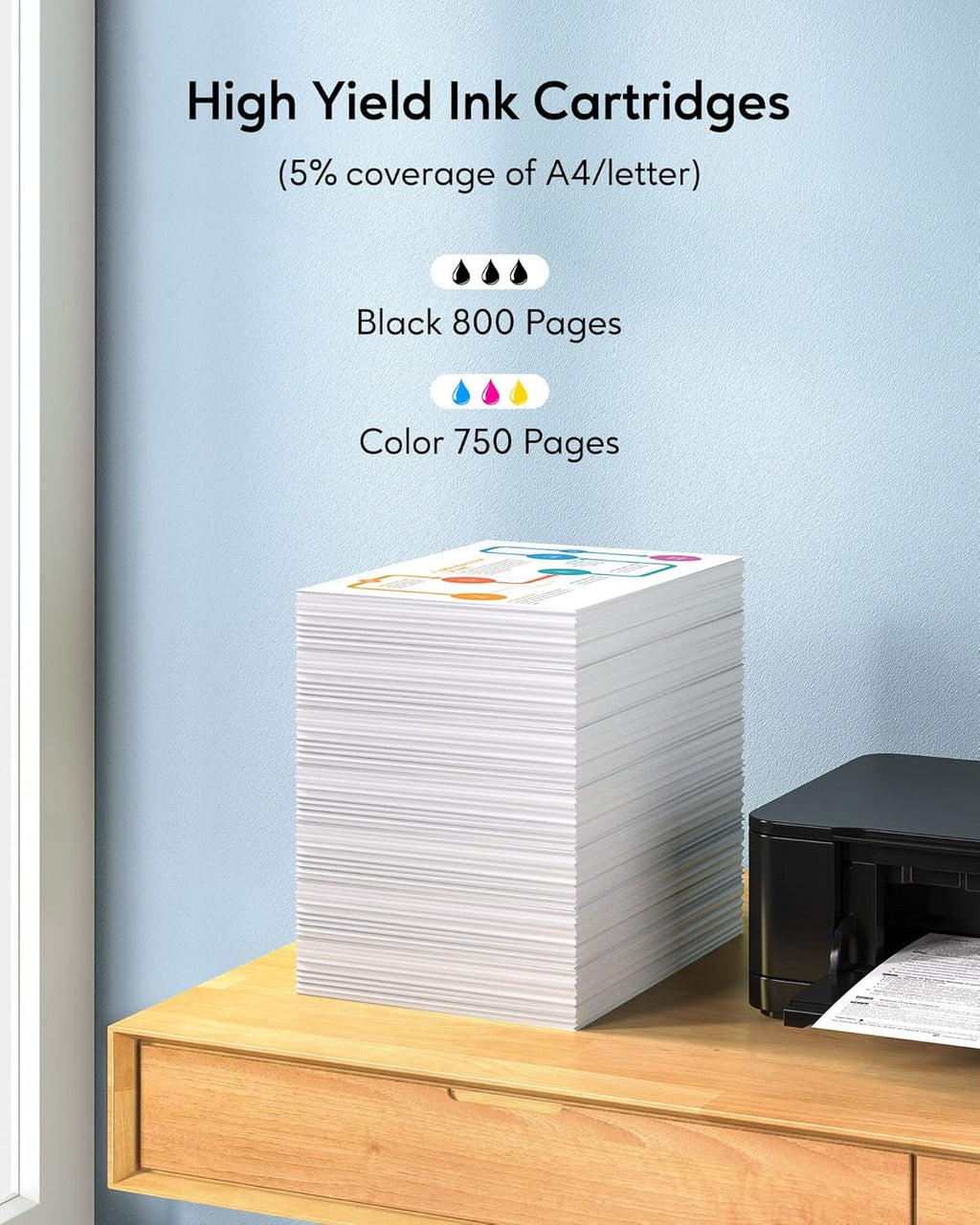Ink Cartridge Combo Pack for HP 564XL Printer (Black, Cyan, Magenta, Yellow, 4 Pack) U613365