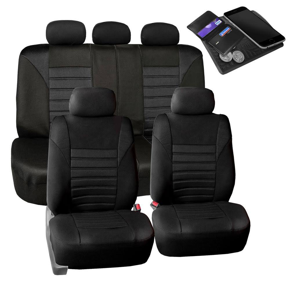 Black 3D Air Mesh Full Set Car Seat Covers B199533
